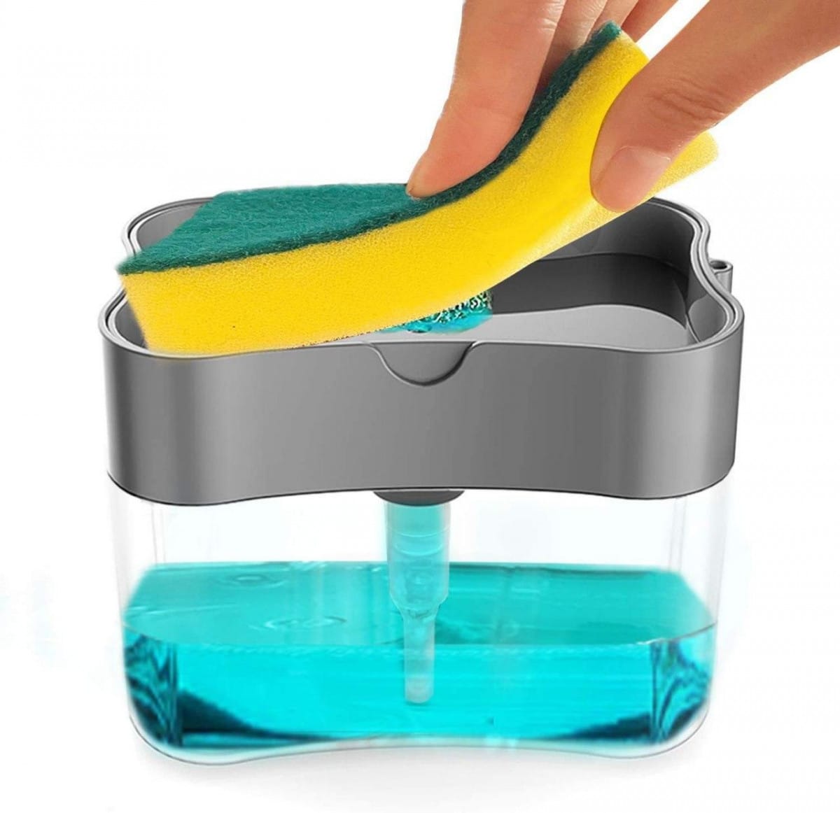 Kitchen Liquid Soap Dispenser with Sponge Holder